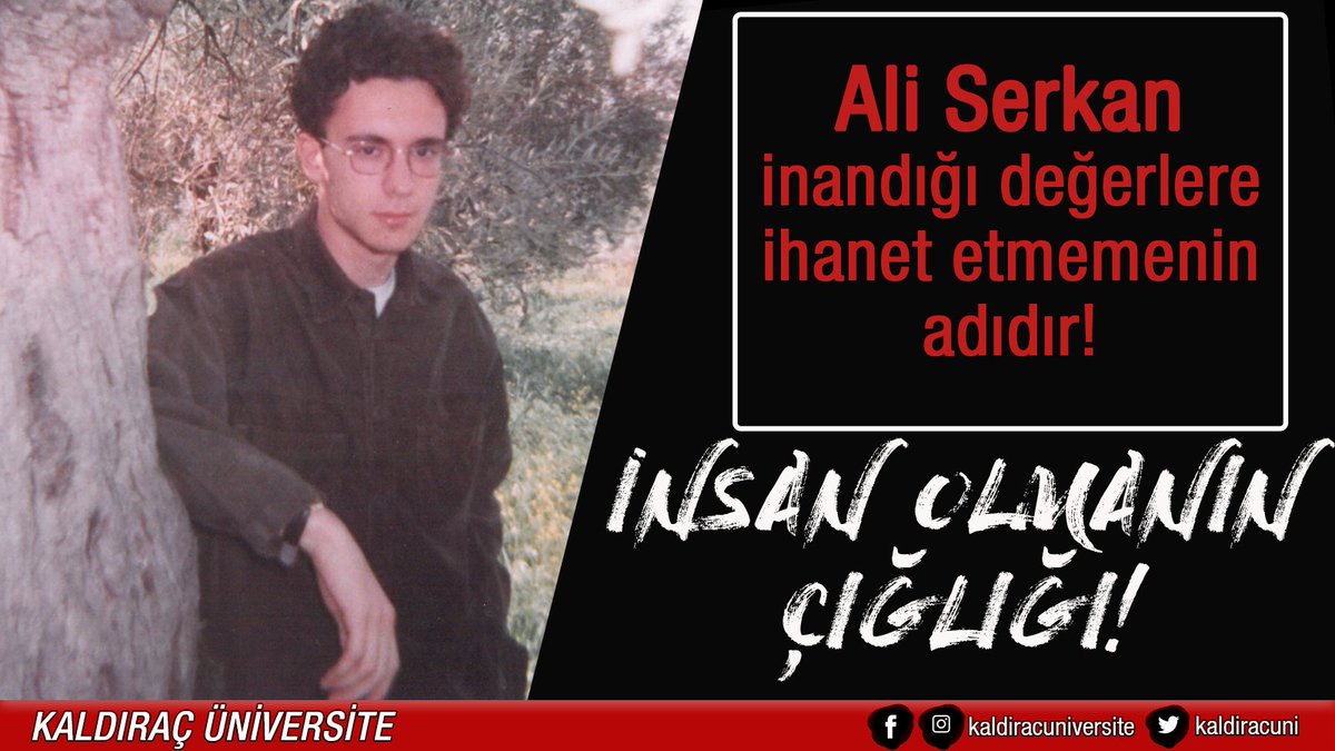 #AliSerkanEroğlu inandığı değerlere ihanet etmemenin adıdır!

🔻24 yıl önce bugün, ortağımız Ali Serkan, yoldaşlarına karşı polisin ajanlık teklifini reddetti. Devlet, okuduğu üniversitede, Ege Üniversitesi'nin tuvaletinde asarak katletti!

Ali Serkan'a sözümüz devrim olacak!
