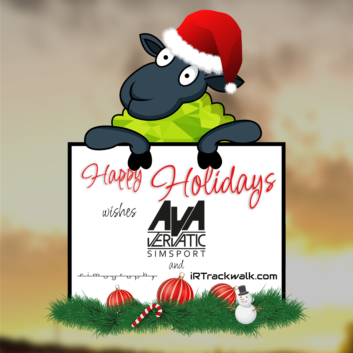 AvaSimsport's tweet photo. Happy Holidays from the whole AVA Vervatic Simsport Team, Shaggy, @simography_ and https://t.co/WFFmExvo0G

#iRacing https://t.co/eZf6jmAQ51