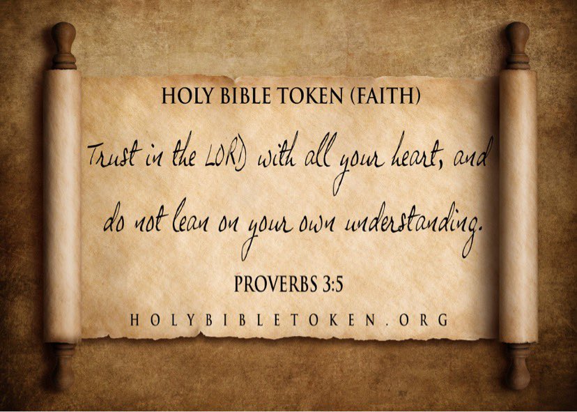 holybibletoken's tweet photo. Trust in the Lord with all your heart, and do not lean on your own understanding.
-Proverbs 3:5

#Bible #WordofGod #FAITH #HoldFirmlyToFAITH #Humble
#HolyBibleToken #Proverbs https://t.co/TSz0eP6oOu