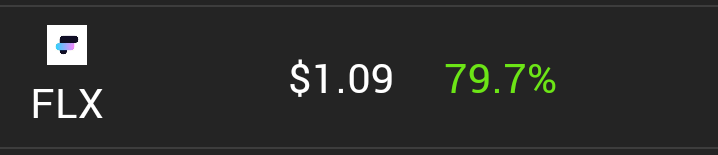 Ratatoeskr_'s tweet photo. $FLX is up almost 80% in the last 24h

@peterflux 👌🏼
#NEAR #Oracle #Fluxforetellers https://t.co/K9e8xdzwqw