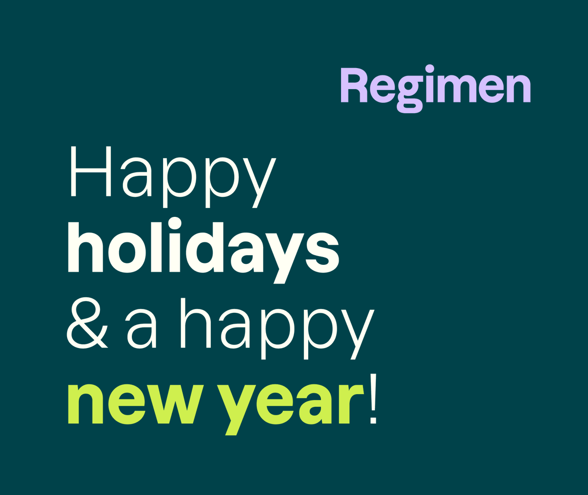 joinregimen's tweet photo. We're so excited to see what 2022 has in store. Wishing you all a happy and healthy start in the new year! -- The Regimen Team https://t.co/XtKO14GPf5