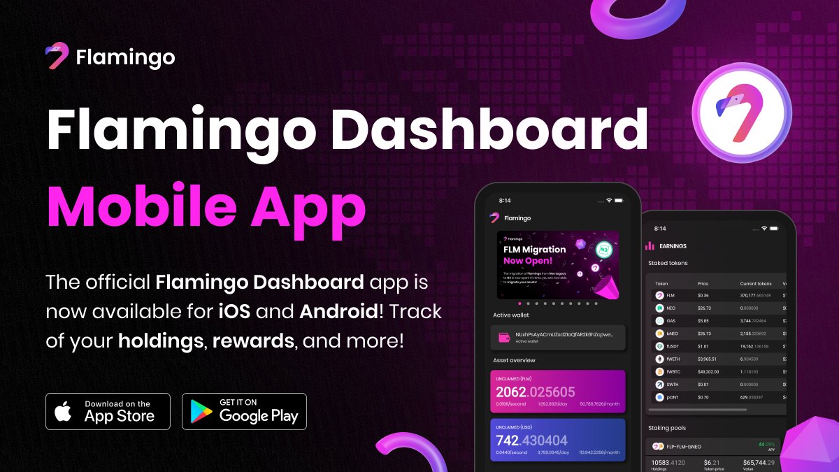 FlamingoFinance's tweet photo. 🎅🎁Here is our Christmas present to you! 
The easiest way to keep track of your holdings, rewards, and everything else 🦩  related.

👉 Download it now on the App Store or Google Play!
 
https://t.co/98sjIAtdRz

https://t.co/NufqjhjBRB

#flamingo #flm #neo #n3 #defi #blockchain https://t.co/qYsMhUyaqz
