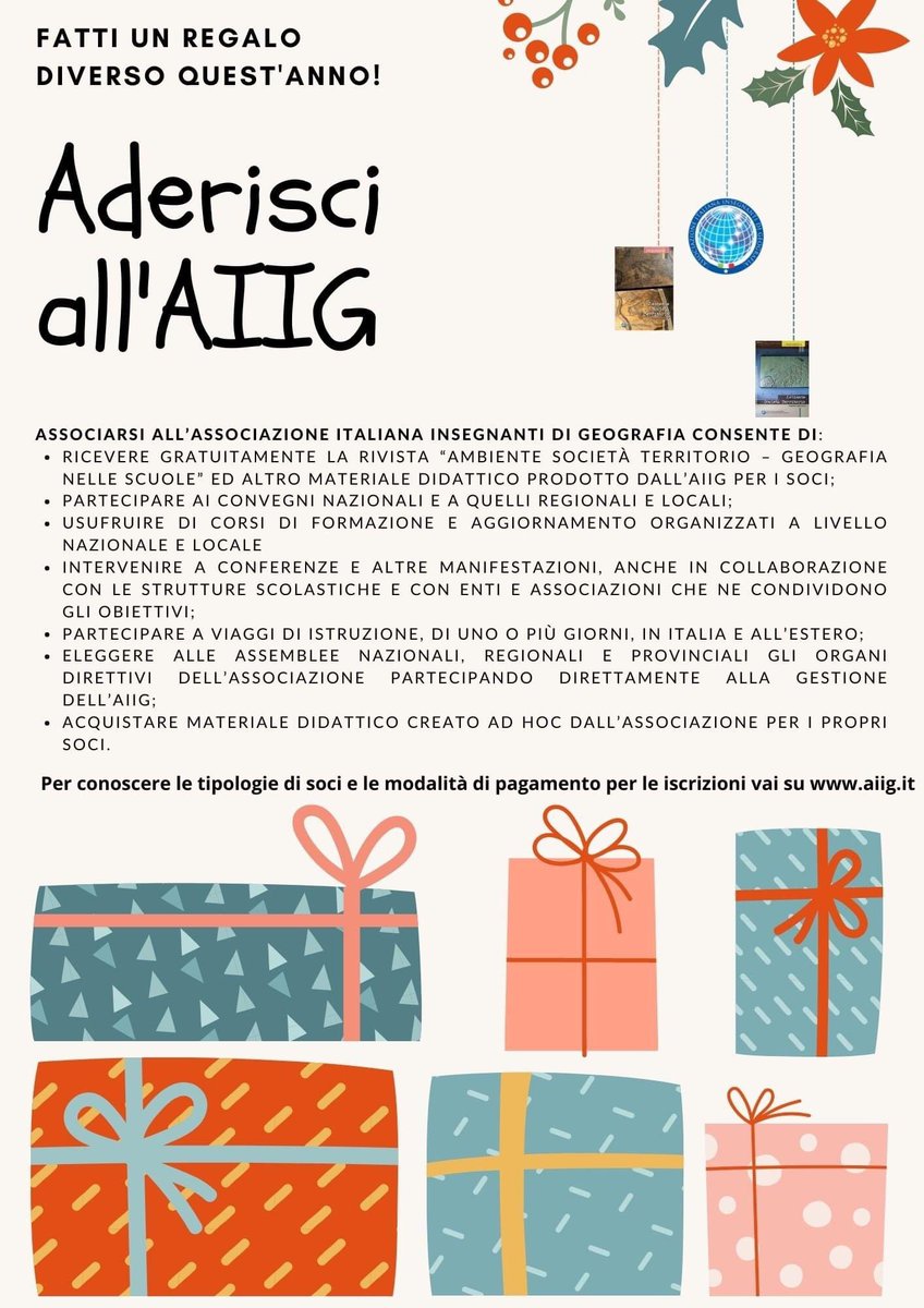 Corsa per ultimo regalo? Regalati o regala l’adesione all’AIIG #aiig #docenti #geografia #insegnanti #regalo #adesione #campagna2022 #regalialternativi #associazione