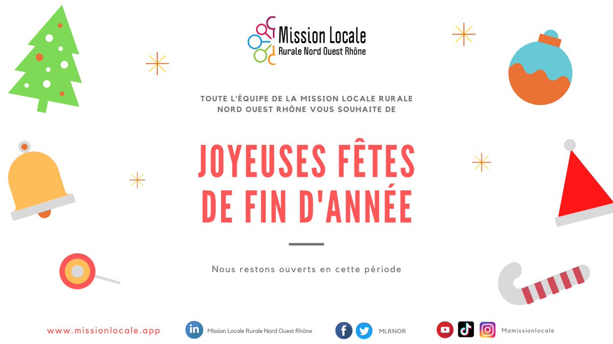 Nous vous souhaitons de belles fêtes de fin d'année ! 🙂🎄🎁🌟🎉
#noel2021 #missionslocales