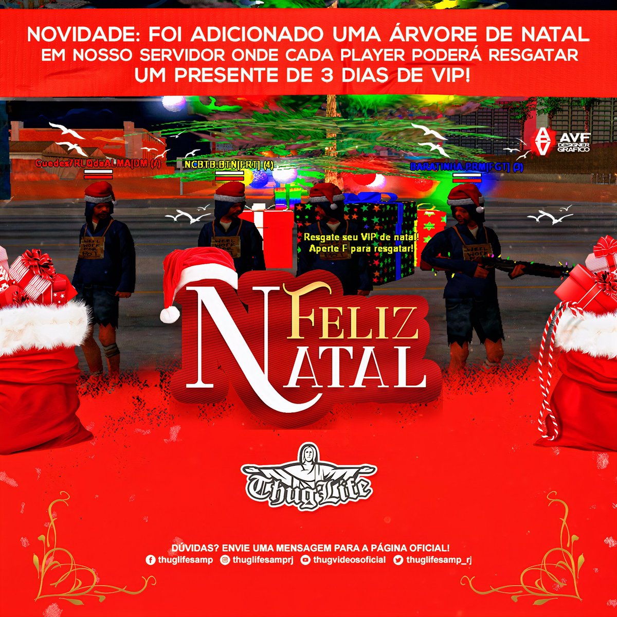 thugLife_SampRJ's tweet photo. Um feliz natal antecipado para todos vocês.🎅🎄

@GtaSampMultipla 
#gtasamp 
#partiutl 
#tlreina https://t.co/WcI1BhUqqr