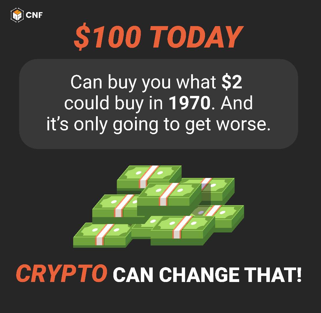 Cryptoneurnetw1's tweet photo. Inflation is slowly killing off your hard earned savings, its time to shift to a more secure investment instrument.
Choose CNF tokens as your mode of savings and securing value for your money today!
#cnf #cnfarmy #cnfcommando #cnfmillionaireclub #cryptoneur #entrepreneur https://t.co/xwIDlMGkbO
