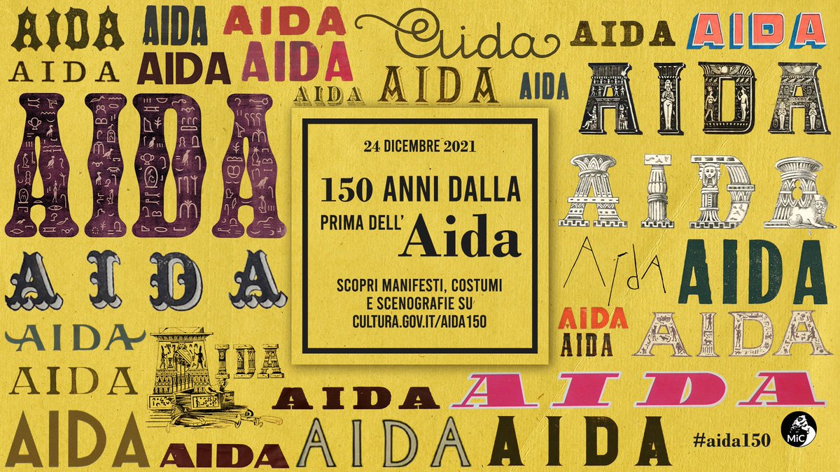 150 anni di #Aida: il #MiC celebra il capolavoro di Verdi andato in scena per la prima volta al Cairo il #24dicembre 1871. Un viaggio tra manifesti, scenografie, partiture, abbozzi musicali e costumi di scena nel patrimonio italiano. cultura.gov.it/aida150 / #aida150 #ateatro