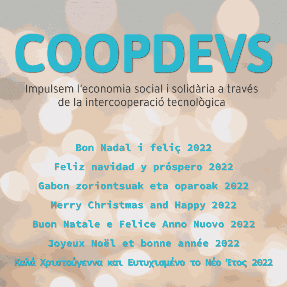 coopdevs's tweet photo. Bones festes! https://t.co/qQmMvZrDW5