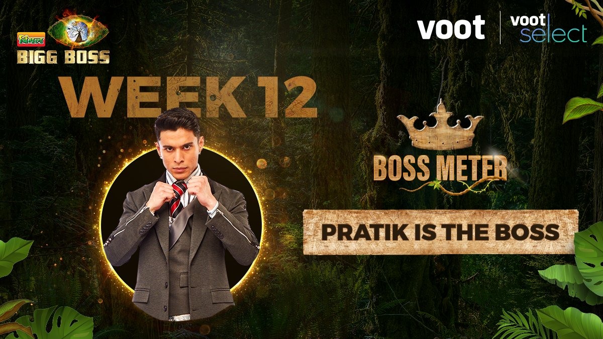 BollySpy's tweet photo. #PratikSehajpal Bagged ' Boss Of The Week ' Title In Boss Meter Week 12 

Check Out @VootSelect Instagram Post, Also Comment With #PratikIsTheBoss To Celebrate His Win 

#BiggBoss15 #BB15 https://t.co/VokXI5M58n