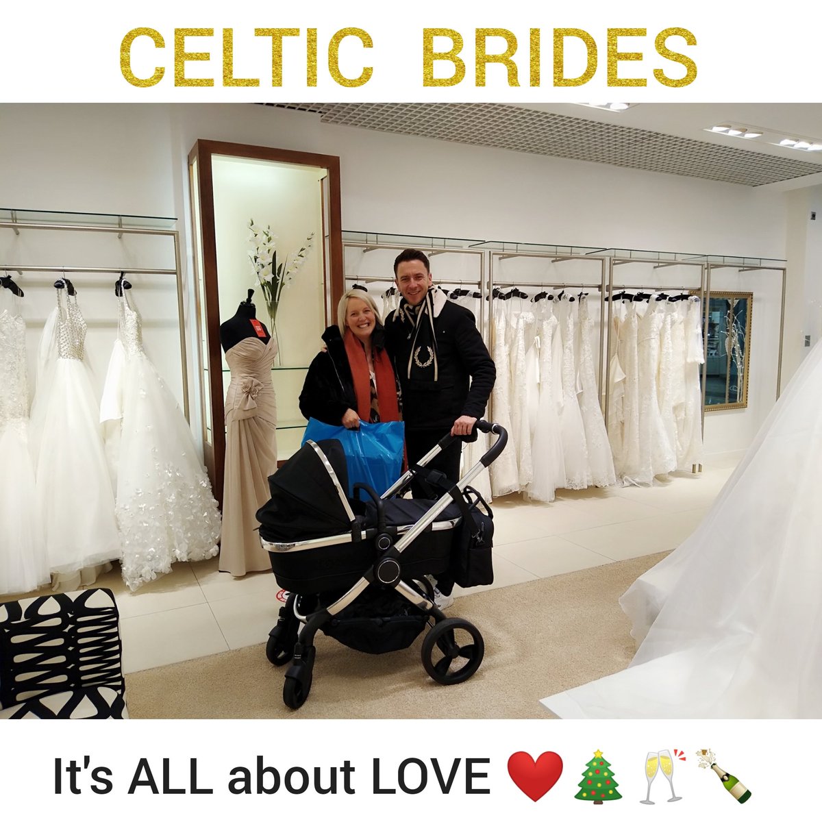 Incredible few weeks in-store - now it is #ChristmasEve 🎅🍾🥂❤️

Thank you to this beautiful couple for bringing in their handsome new arrival - he is WONDERFUL 😍

We will be thinking of you both on your Big Day xx
<a href="/Celtic_Brides/">Celtic Brides</a> located <a href="/Capitol_Cardiff/">The Capitol</a>