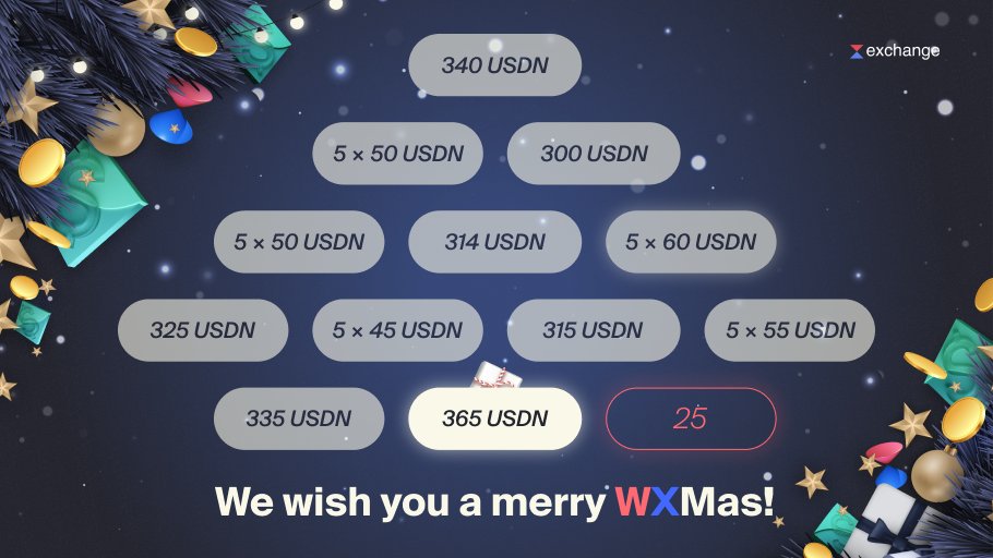 WXNetwork's tweet photo. This is the end of our 2-week journey to #WXmas 🎄Hope you enjoyed it!
Your last chance to win👇
Guess how much $WX tokens will be locked on December 27, 9 pm UTC, answers are accepted until December 26. https://t.co/eNsOgL54X0