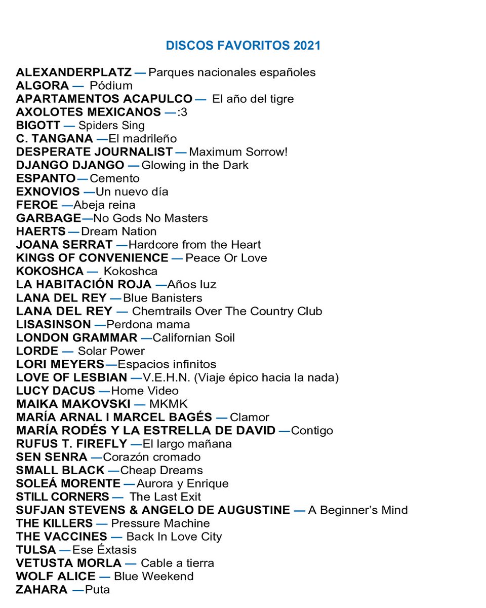 delladodeloi's tweet photo. Lista y playlist 'Discos favoritos 2021', incluye (3/4): @lorimeyersband, @loveoflesbian, @lucydacus,  @MaikaMakovski, @mariaarnaldimas i @BagesMarcel, @MariaRodes y @laflordelbaix, @_RufusTFirefly_, @sensenrajr, @SmallBlk, 

https://t.co/WTpnHeuApz

https://t.co/QoeNdneRz8 https://t.co/t9Fk6WWBnt