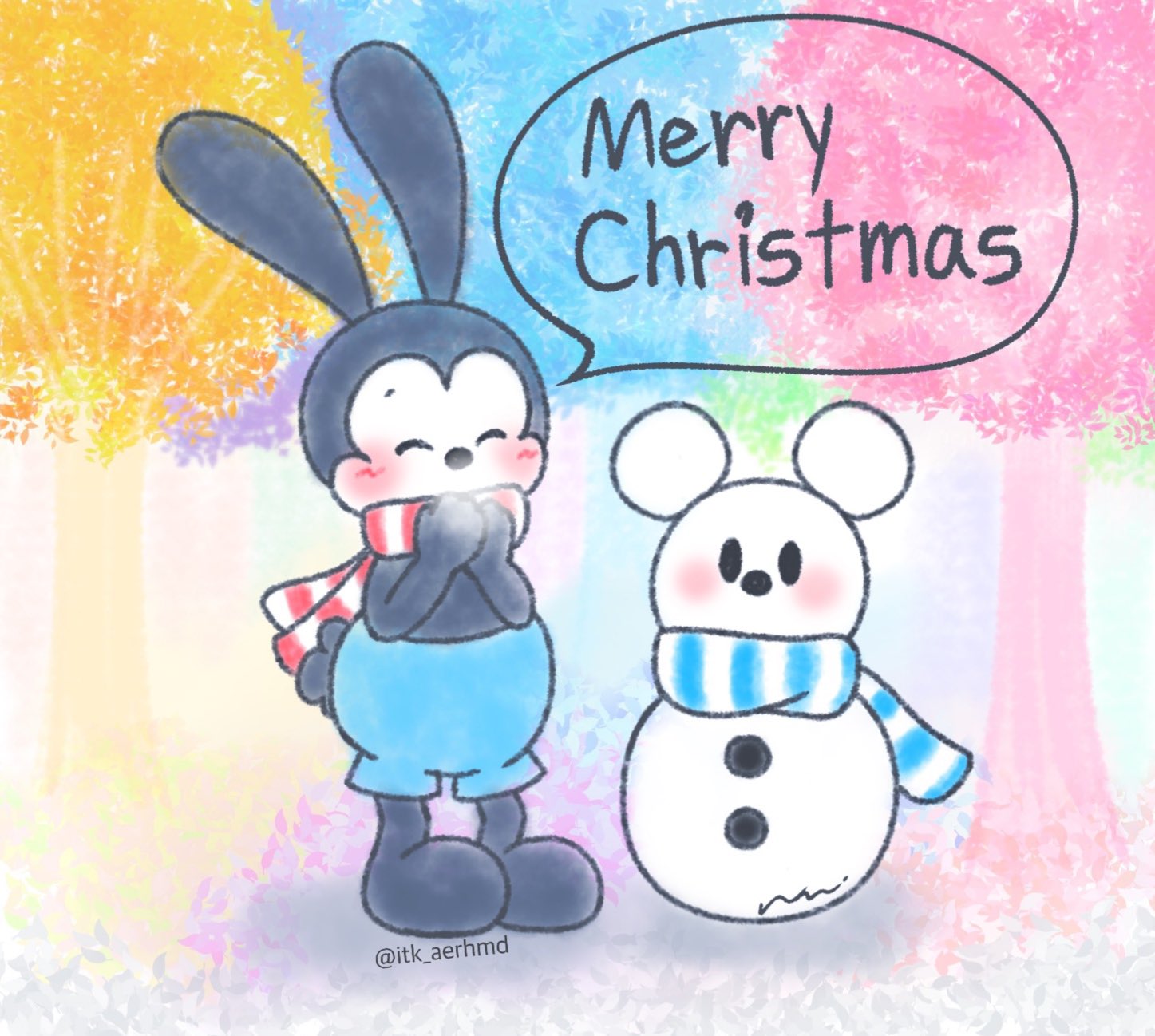 えぬん イラスト クリスマスイラスト ディズニー Merrychristmas21 寒いね T Co gtqwe2ty Twitter