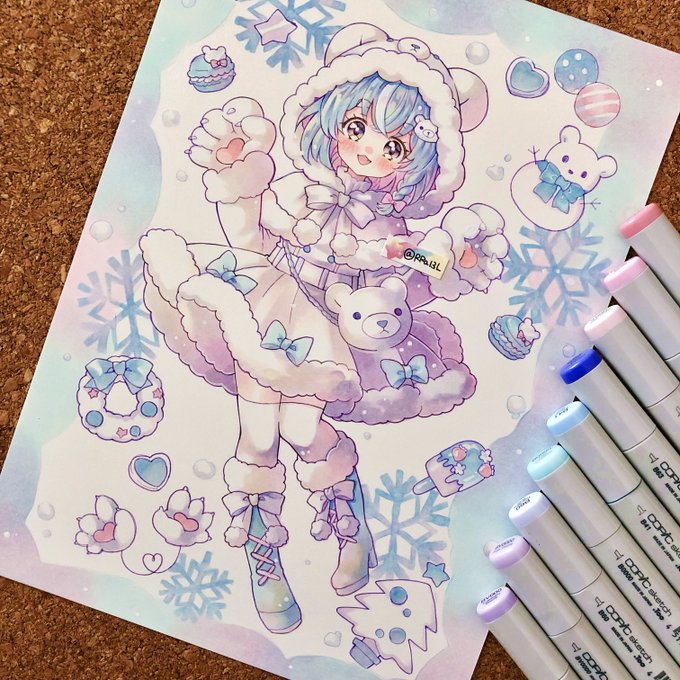 メリークリスマス🐻‍❄️⛄️❄️💙
#オリジナル 
