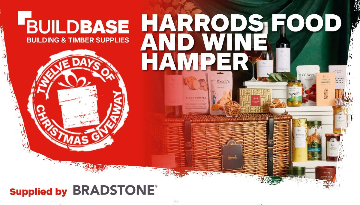 BuildbaseUK's tweet photo. On the last day of the #Buildbase12DaysOfChristmas we have a Harrods Food and Wine Hamper to #win!
To enter, like this tweet & let us know your favourite thing about Christmas!
Prize supplied by @BradstoneUK
T&Cs: https://t.co/ckiIMLdA4b
And that's it! Merry Christmas everyone! https://t.co/8IGt1t2qjo
