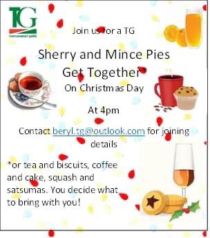 Or tea &amp; biscuits... Whatever your tipple, a Townswomen’s Guild virtual get together sounds ideal. Contact beryl.tg@outlook.com for more information. <a href="/BerylHales1/">Beryl Hales</a>