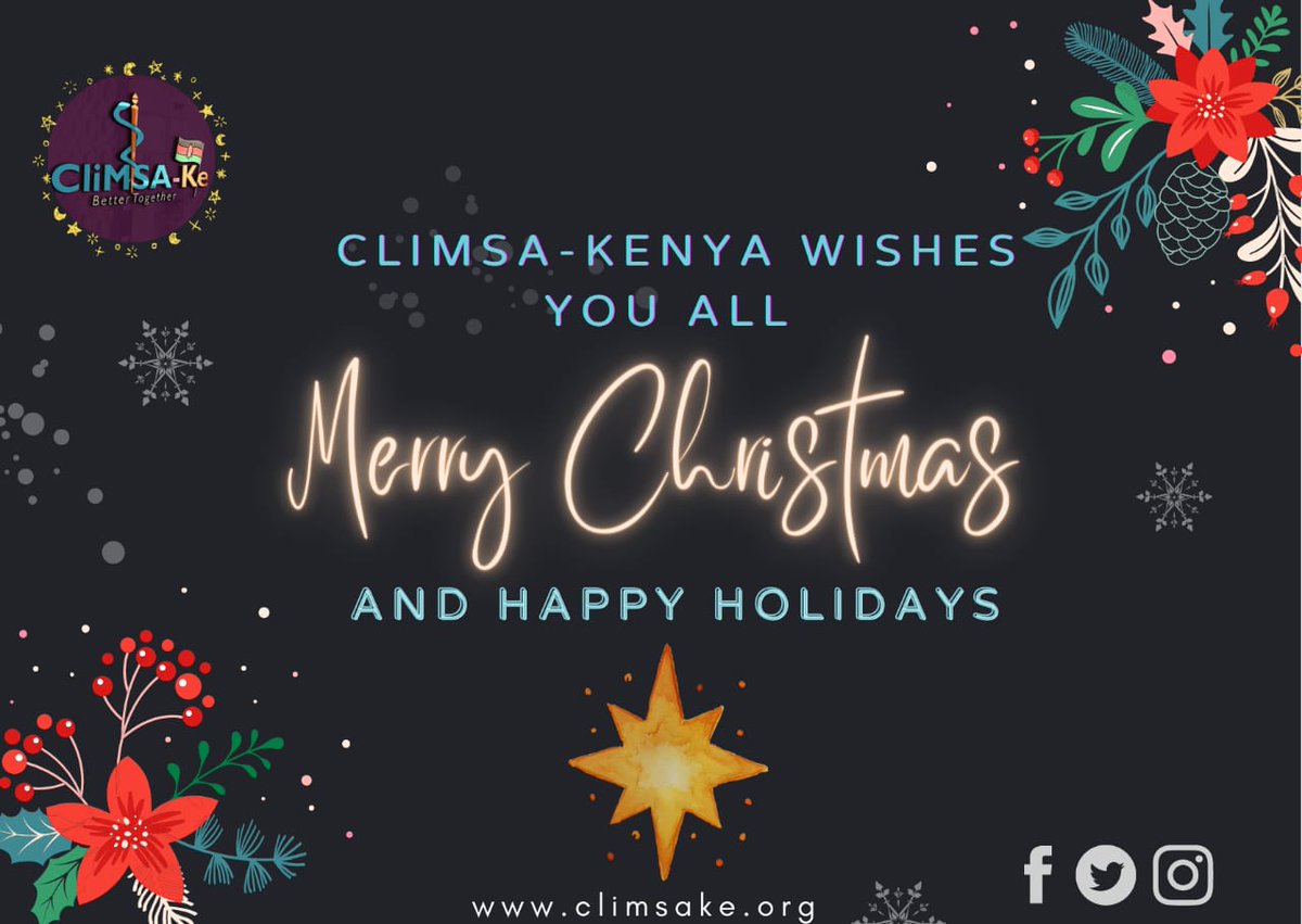 Wishinģ you ąll a happy festive period with your friends and family!🎄🎋 From all of us at Clinical Medicine Students Association of Kenya. Stay safe and as always, Better Togetheŕ❤️.
#MerryChristmas🎄