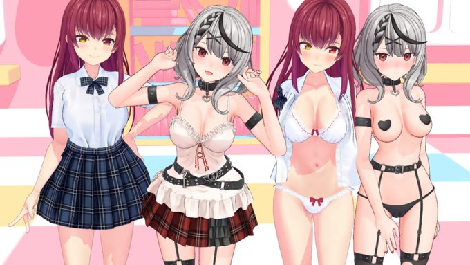 ・服、ベルト テクスチャ描き描き
・あやめ、るしあ、シオン制服1,2のMark2作成
・船長制服1,2移植
取りあえずできてる物配布～🤗
時間が無かったのでJK船長ハイポリ版までは作れませんでした😇
クリスマスなのでJK船長を無料会員にプレゼントとして差し出すZE☆🥳
https://t.co/vlrRR87DqW 