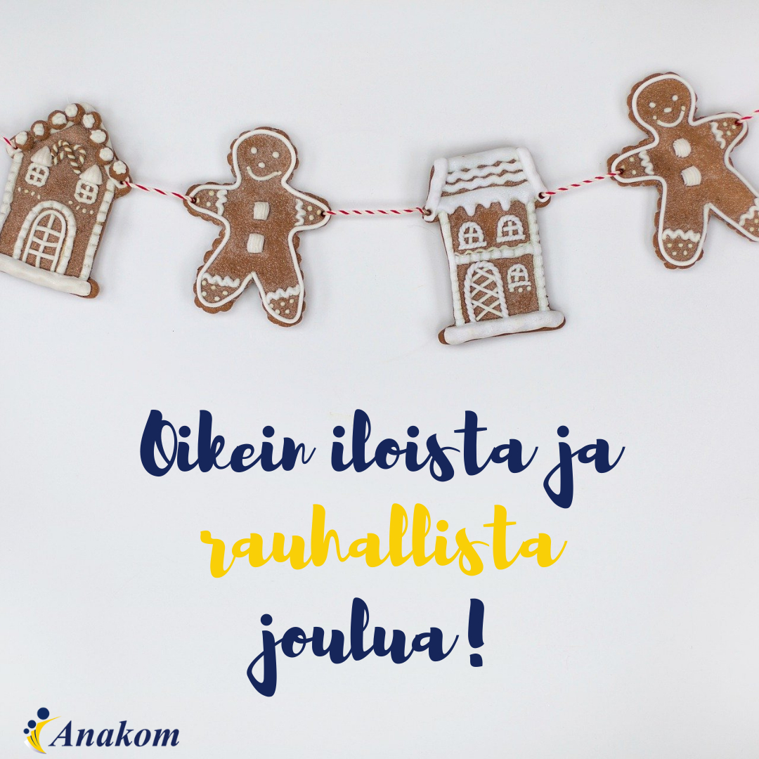 Anakom toivottaa kaikille oikein hyvää joulua!🎅🎄 nyt on hetki aikaa rentoutua ja hiljentyä, sitten taas jatketaan. Välipäivinä on mahdollisuus osallistua mm. työturvallisuuskorttikoulutuksiin. #anakom