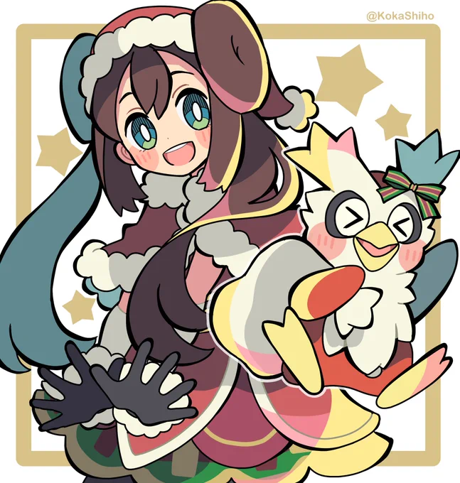 メイ&デリバード
( Rosa &amp; Delibird ) - Pokémon 
#ポケモンイラスト 