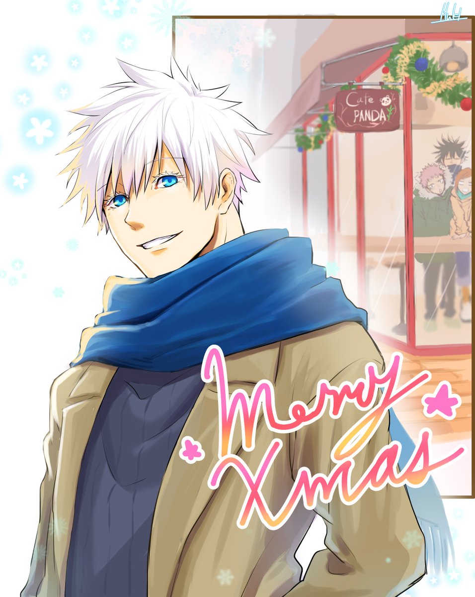 メリークリスマス♪
こっそりサングラス無ver.五

悠「あれ?あそこにいるのって、、、五条センセー?」
釘「ほんとだわ。待ち合わせかしら。。あ!?〇〇!?」
悠「え!!?」
悠・釘「「え!!?」」(付き合ってるの!?)
伏「・・・(波乱の予感)」

#じゅじゅプラス 