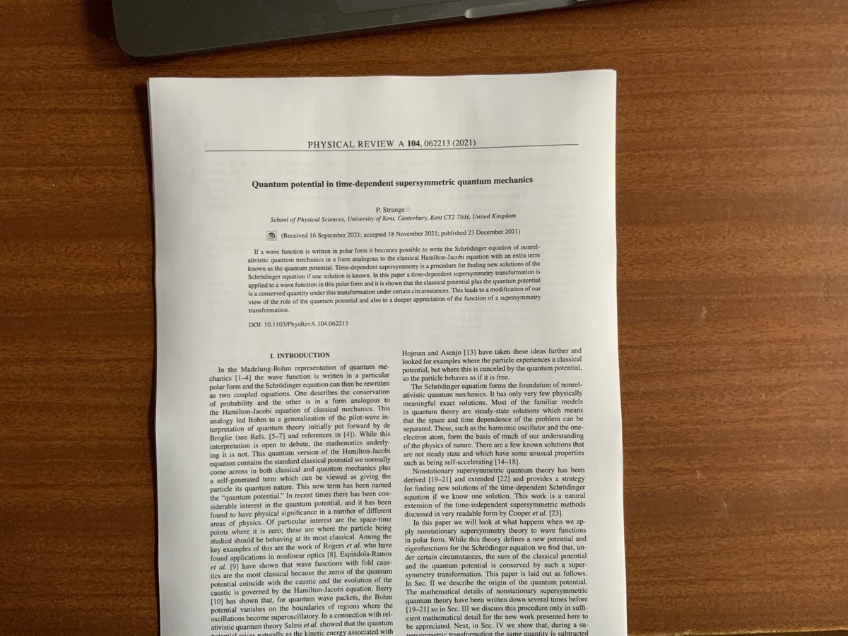 PaulStrange4's tweet photo. This paper, where I exhibit some symmetries of the quantum potential that were previously unsuspected, has just been published. https://t.co/CWcWJdbM1R