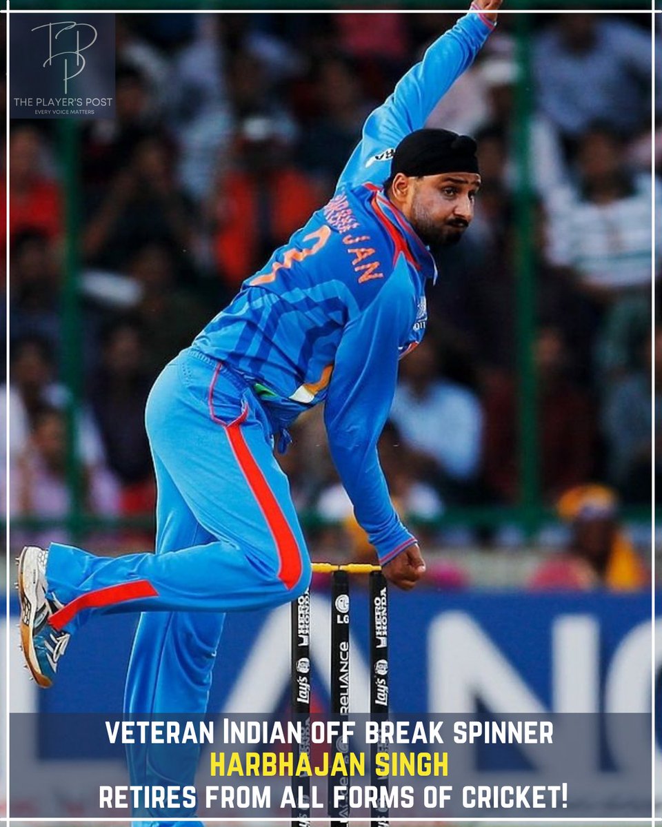 theplayerspost's tweet photo. 417 wickets in Test.
269 wickets in Odi.
25 wickets in T20I.
150 wickets in IPL.

T20 WC winner, 
ODI WC winner, 
IPL winner, 
CL T20 winner
First Indian to take hat-trick in Test
Thank You, Harbhajan🙏 aka Mr. Turbonator 🇮🇳

#harbhajansingh #IndianCricketTeam #BCCI https://t.co/G29jYOcWni