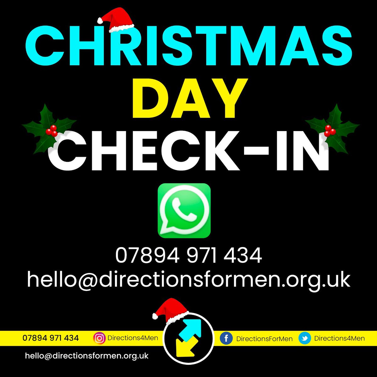 Christmas isn’t happy for everyone. We know there are lots of men alone on a CHRISTMAS Day and lots of men struggle. Well don’t struggle alone. DM us and join our CHRISTMAS day whatsapp checkin.