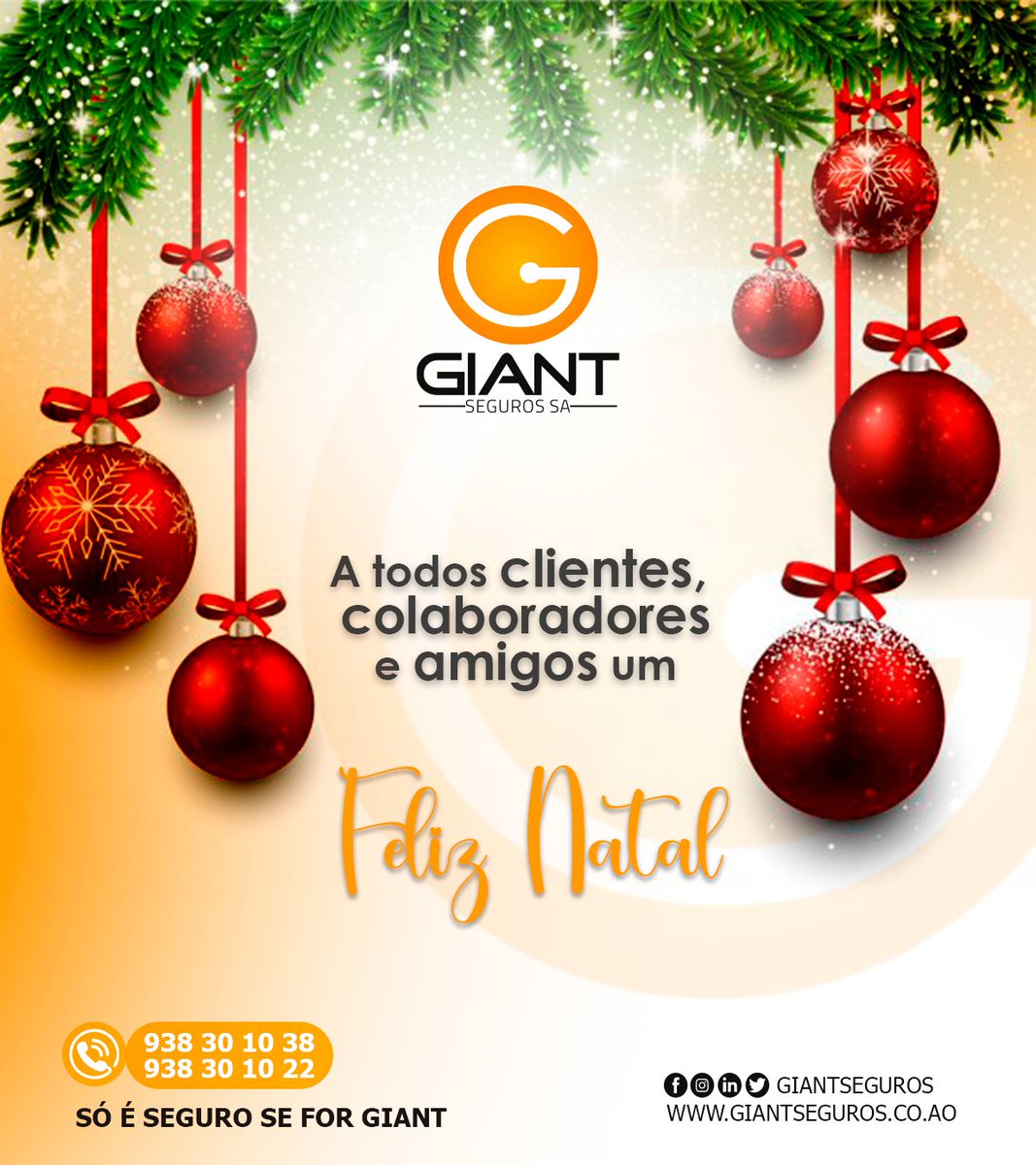 GIANTSegurosSA2's tweet photo. A todos clientes, colaboradores e amigos... Feliz Natal

SÓ É SEGURO SE FOR GIANT

#giant #giantseguros #seguros #angola #luanda #proteccao #cobertura #segurosangola #natal #oferecer #prendadenatal #amar https://t.co/MXbBXwkZcC