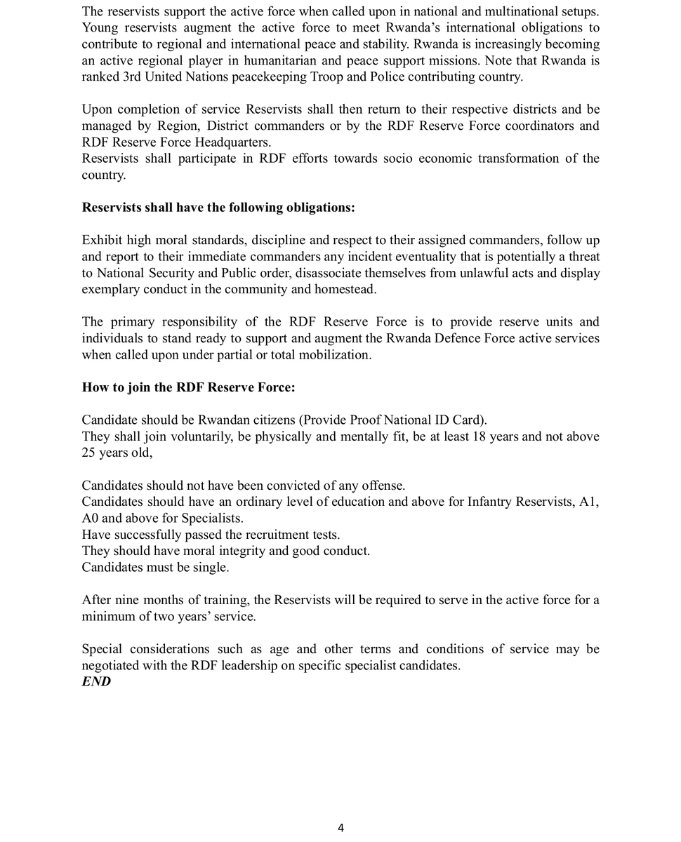 RwandaMoD's tweet photo. RDF itanze amahirwe ku Banyarwanda bifuza kwinjira mu Ngabo z’u Rwanda Umutwe w’Inkeragutabara. 
RDF offers the opportunity for civilians to join the Reserve Force. https://t.co/skYeFBc6jO https://t.co/5ArWZWbXjy