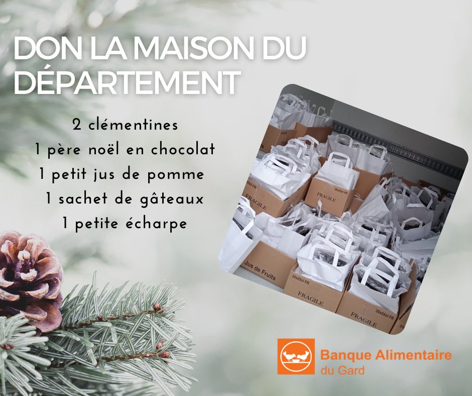 BanqueGard's tweet photo. [Don 🧡]

Merci au @Gard - Maison du Département -  pour les 156 goûters de Noël 🎄🎅 distribués à nos "petits" bénéficiaires ! 

Un beau sourire 😄 dessiné sur le visage de ces enfants n'a pas de prix durant ces périodes de fêtes ! https://t.co/OdiXK96V5O