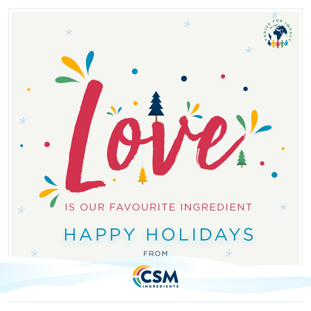 We wish all of you happy holidays and a blessed new year! Enjoy the time with your loved ones, stay safe and don’t forget at this time of the year love is the most important ingredient! #Weloveingredients