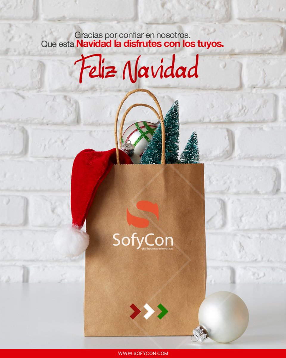 sofycondi's tweet photo. Gracias por confiar en nosotros. Que esta Navidad la disfrutes con los tuyos.
Feliz Navidad !

SofyCondi mayorista en informática!!! 
Síguenos 👉@sofycondi
 Visita nuestra web https://t.co/GbsDNhNoEz

#SofyCon #SofyConDI  #feliznavidad  #navidad2021 https://t.co/mPOQkJlqUM