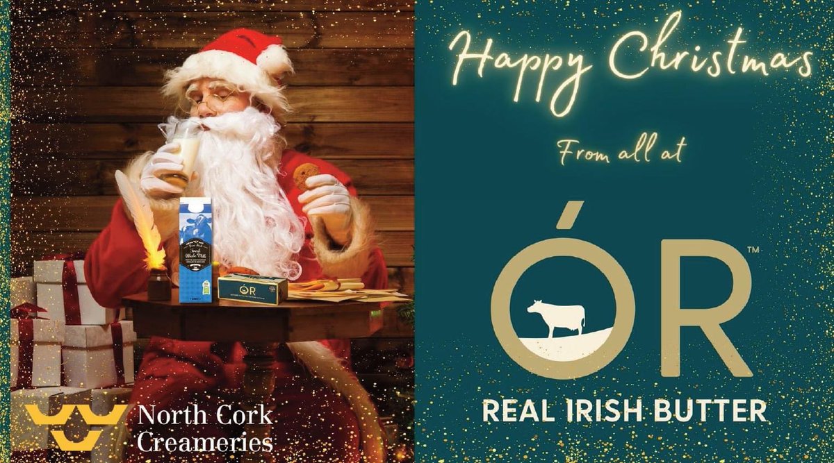 North Cork Creameries would like to wish our customers, staff, milk suppliers, family &amp; friends a Peaceful, Safe &amp; Happy Christmas! 🎄🎅🏼😊🐄
Thank you for your support throughout the year and we look forward to working with you in 2022!

#NorthCorkCreameries #orbutter #irishdairy