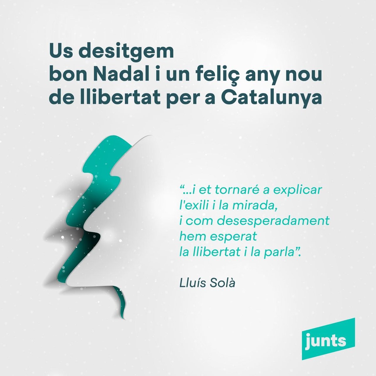 JuntsXCatSegria's tweet photo. 🎄 JuntsSegrià, us desitja unes bones festes
💪Pel retorn i la llibertat de les persones exiliades i represaliàdes polítiques, la justícia social i els drets humans
✨Que aquest 2022 es compleixin tots els vostres somnis. Salut, esperança i llibertat per a Catalunya! https://t.co/I8j0jtzUIq