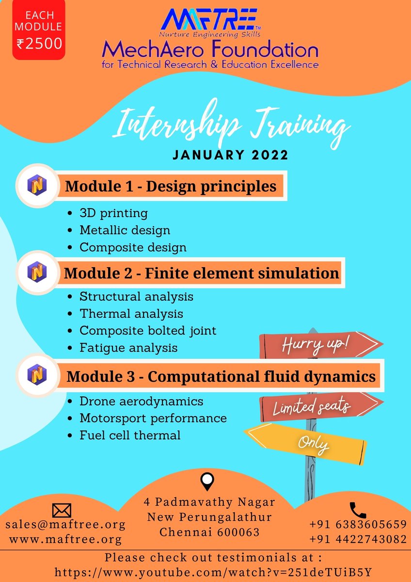 Internship training
Jan 2022
Hurry up, Limited seats only.
 
Please check out testimonials at youtube.com/watch?v=251deT…
