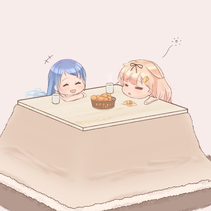 こたつでとろける夕立ちゃんと五月雨ちゃん #艦これ 
