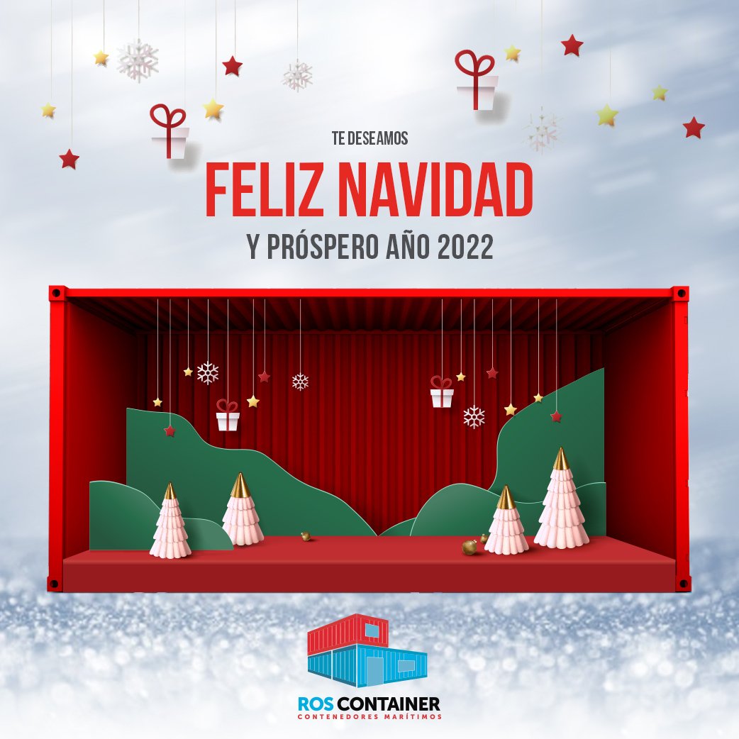 RosContainer's tweet photo. El equipo de #Roscontainer os desea una ¡Feliz Navidad y un Próspero Año Nuevo! 😉
#FelizNavidad #navidad2021 #FeliesFiestas #Navidad #FelizAñoNuevo https://t.co/hSmQ8PgDOe