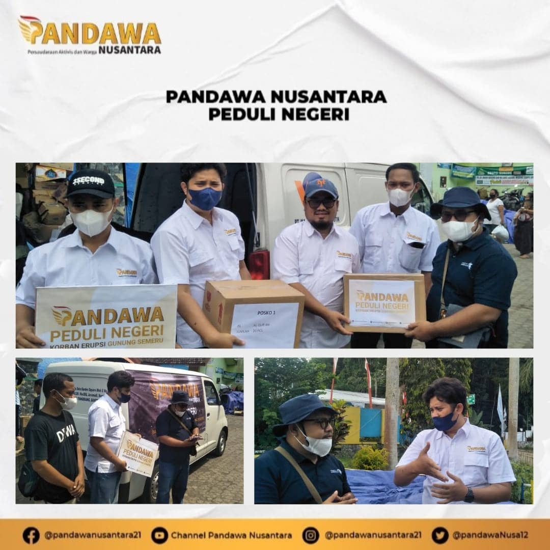 PandawaNusa21's tweet photo. Pandawa Nusantara Peduli Negeri terus melakukan aksinya sebagai wujud solidaris sosial masyarakat di Indonesia. Berkoordinasi dengan tim dan memberikan bantuan-bantuan hasil penggalangan dana kepada masyarakat korban semeru.

#pandawanusantara 
#pandawapedulinegeri
#pedulinegeri https://t.co/kiz6KFVBmV