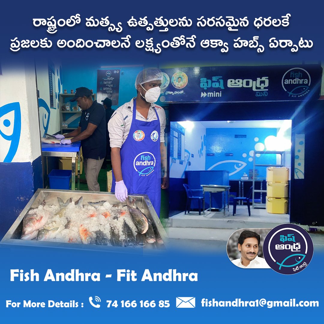 Jagan_Warriors's tweet photo. వినియోగదారులకు నాణ్యమైన చేపలను తక్కువ ధరకే అందించాలనే ఉద్దేశంతో @FishAndra మినీ అవుట్లెట్ల ఏర్పాటుకు రాష్ట్ర మత్స్యశాఖ శ్రీకారం చుట్టింది.

#FishAndra #FishAndraLaunch https://t.co/l8cMC66iNo
