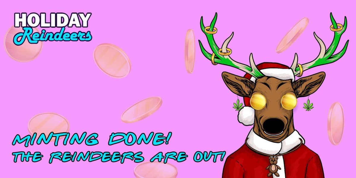 HolsReindeers's tweet photo. ⏰ Today is the 24th of December. Do not forget you have an appointment with the Reindeer for 23:00 UTC to 18:30 EST.
❗️Reminder: more Reindeers will be released every holiday. For now, it's #Christmas, so let's make this happen.
#HolidayReindeer #NFT #blockchain #cryptocurrency https://t.co/W9WtzYUmOv