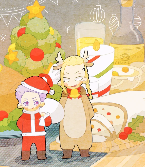 ちっちゃサンタさん🎅とその部下🦌なドラみつ❤️
みんなにプレゼント配りに行く! 