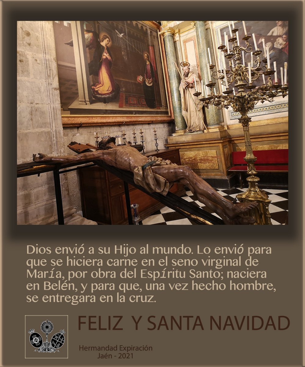 HExpiracionJaen's tweet photo. ¡FELIZ NAVIDAD!

Estimados hermanos:

Queremos desearles que celebren en paz y armonía la llegada de Cristo al mundo. 

¡Feliz Navidad y Próspero Año Nuevo!

#Expiración #SietePalabras #SeptemVerba #25AniversarioSietePalabras https://t.co/5D23n4VP17