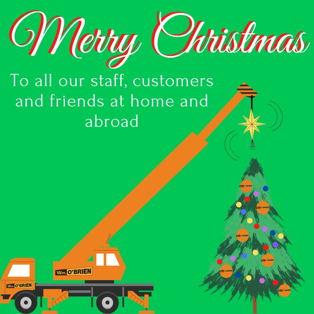 WmOBrienGroup's tweet photo. Wishing all our staff and customers around the world a very Merry Christmas!

#cranehire #safelift #heavylift https://t.co/IUc0bIqZTS