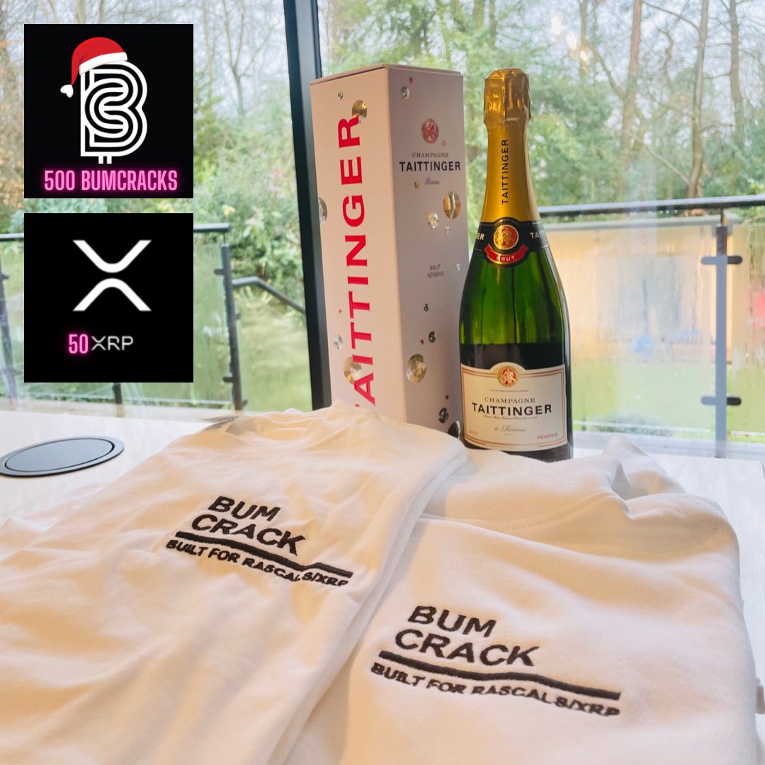 🎄🎅🏻CHRISTMAS GIVEAWAY 🎅🏻🎄
1 BC T-shirt, 1 BC Hoodie, 500 bumcracks, 50 XRP and bottle of champagne. Simply 
✅follow @BumCrackXRP 
✅retweet
✅tag 5 friends 
Will ship anywhere in the world 🌎
Competition ends 26/12/21 20.00GMT #giveaway #Competition #trending #bumcrack #xrp