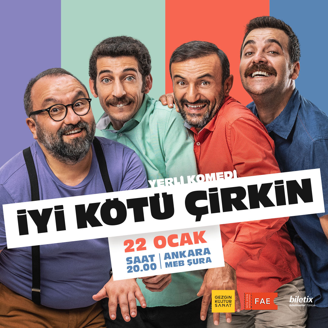 İyilik ve kötülük kavramını trajik bir olay örgüsü içinde, hiciv ve espri dolu bir dille sahneye koyan "İyi Kötü Çirkin" oyunu, komediye doymak isteyenleri bekliyor!

#gezginkültürsanat #thegoodbadandugly #iyikötüçirkin #tiyatro