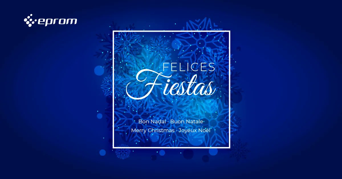 EpromSA's tweet photo. ¡Felices fiestas! 🌟 Bon Nadal! 🌟 Buon Natale! 🌟 Merry Christmas! 🌟 Joyeux Noël!
Desde #Eprom, os enviamos nuestros mejores deseos para estos días tan especiales y el nuevo año que empieza asomarse 🔔 ⏳ https://t.co/pgS6oAKDrh