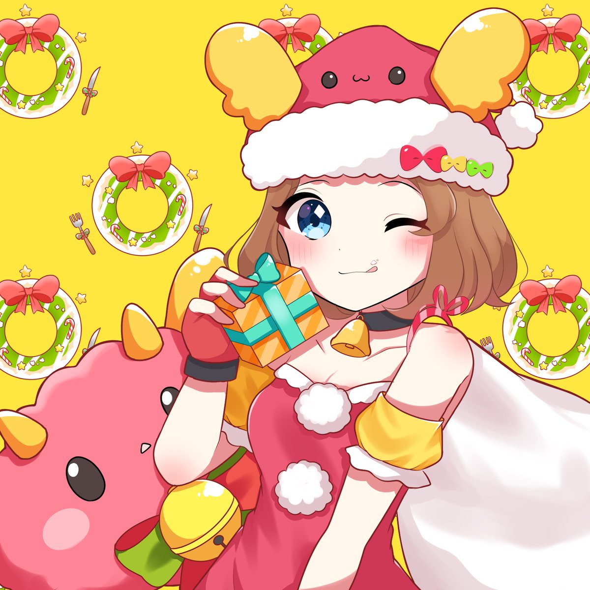 フォトナアイコン垢 🎁フリーアイコン🎁 サンタコスのスカイちゃんで期間限定アイコン作り