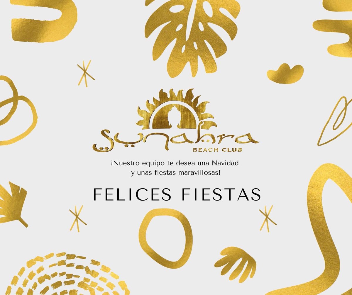 ¡El equipo Sunahra Beach Club os desea una Navidad y unas fiestas maravillosas repletas de salud y prosperidad!
FELICES FIESTAS