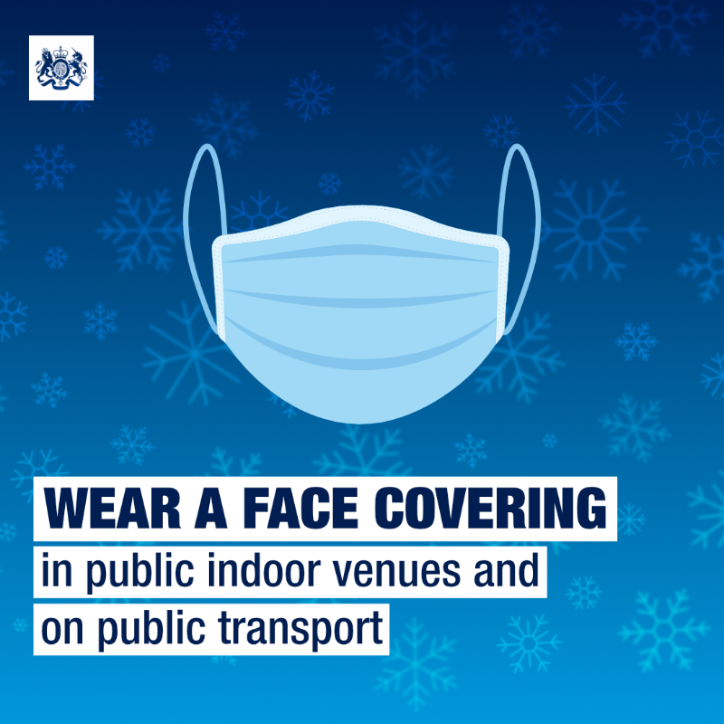 DHSCgovuk's tweet photo. Help to protect yourself and others from #COVID19 over the festive season ✨

❄️ Take lateral flow tests regularly
❄️ Let fresh air in if you meet indoors
❄️ Wash your hands throughout the day
❄️ Wear a face covering in public indoor venues &amp; on public transport